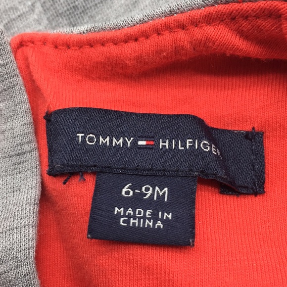 Tommy Hilfiger Infant Girls Jumper Dress Grey with Navy Stars Size 6-9 Months - Picture 5 of 8